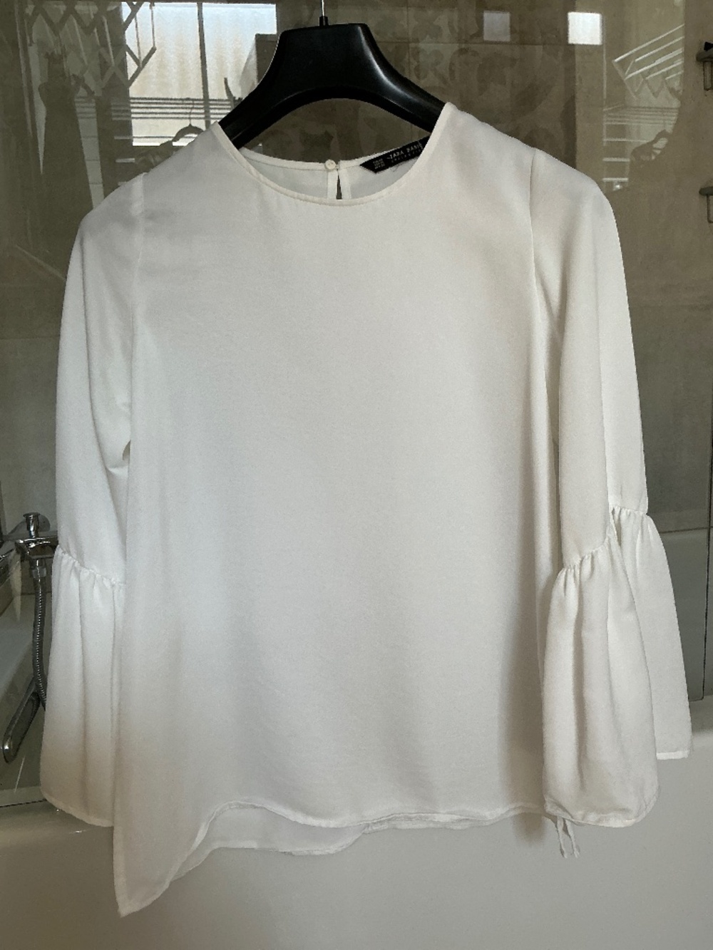 Zara basic collection, ivory viscose blouse size S